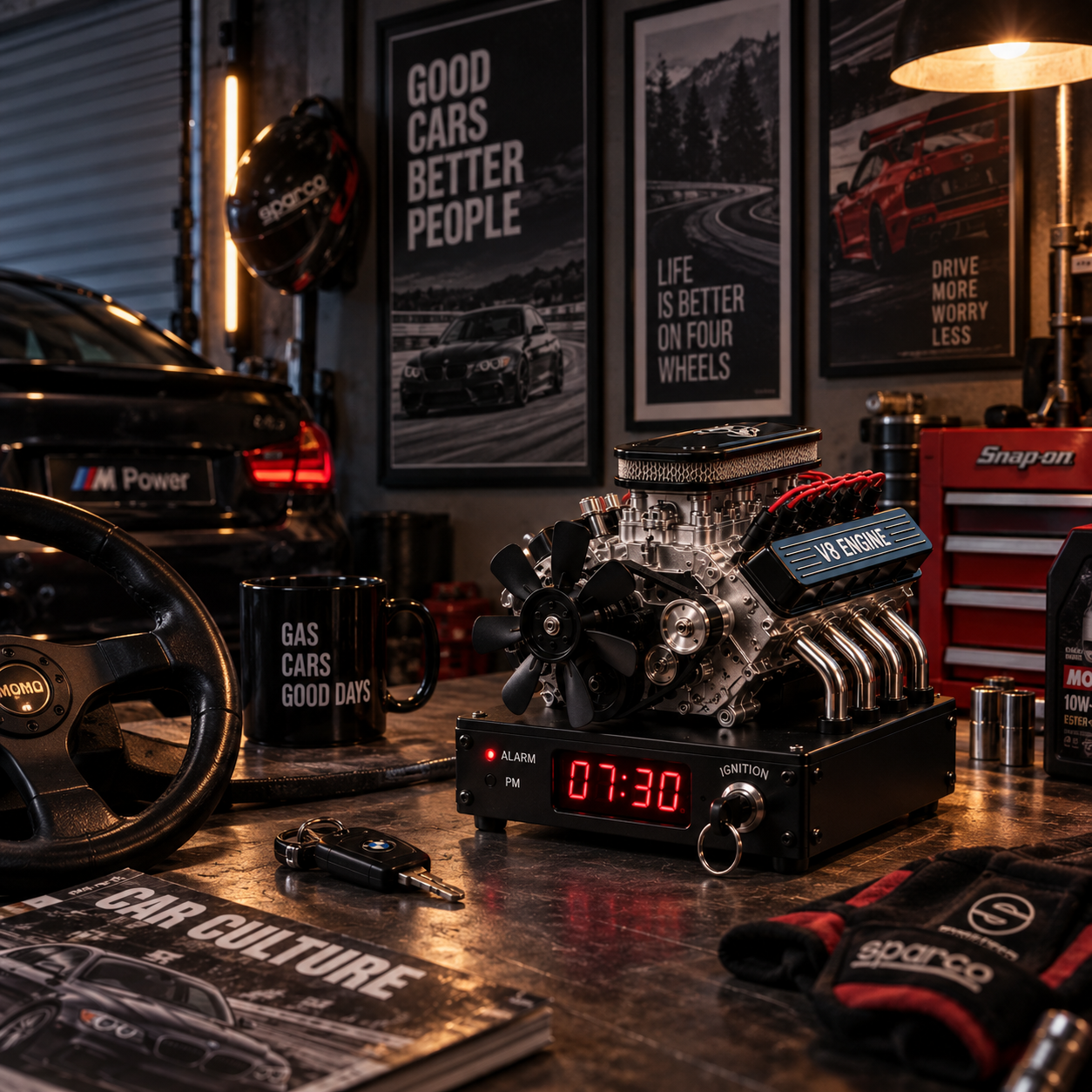 RevWake™ V8 Engine Alarm Clock