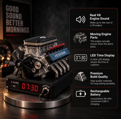RevWake™ V8 Engine Alarm Clock